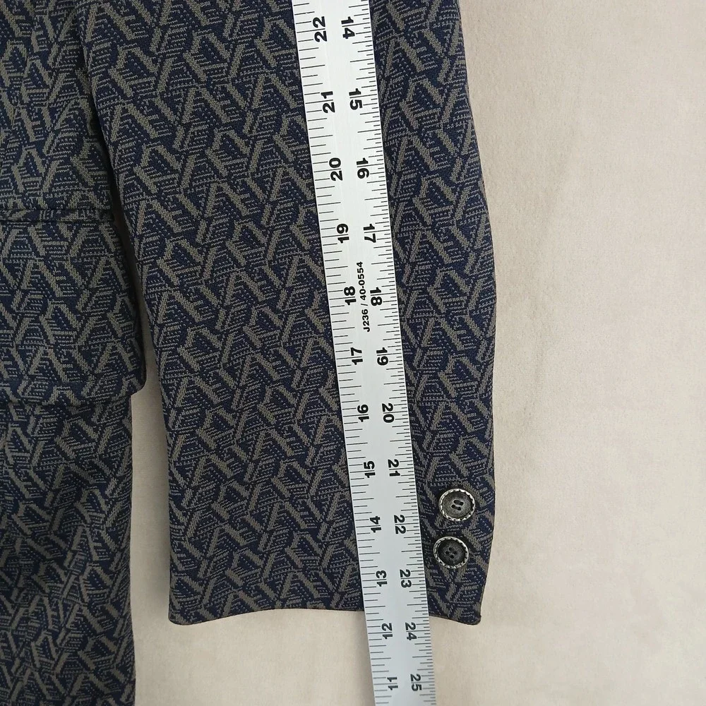 VTG 1070s Keith Adams California 36R Mens Blazer Jacket Geometric Polyester FLAW
